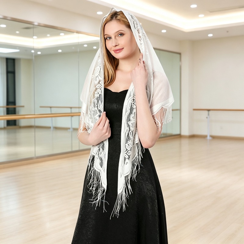 Wedding Dress Supply - Kadın Dantel Üçgen Şal Gelin Düğün