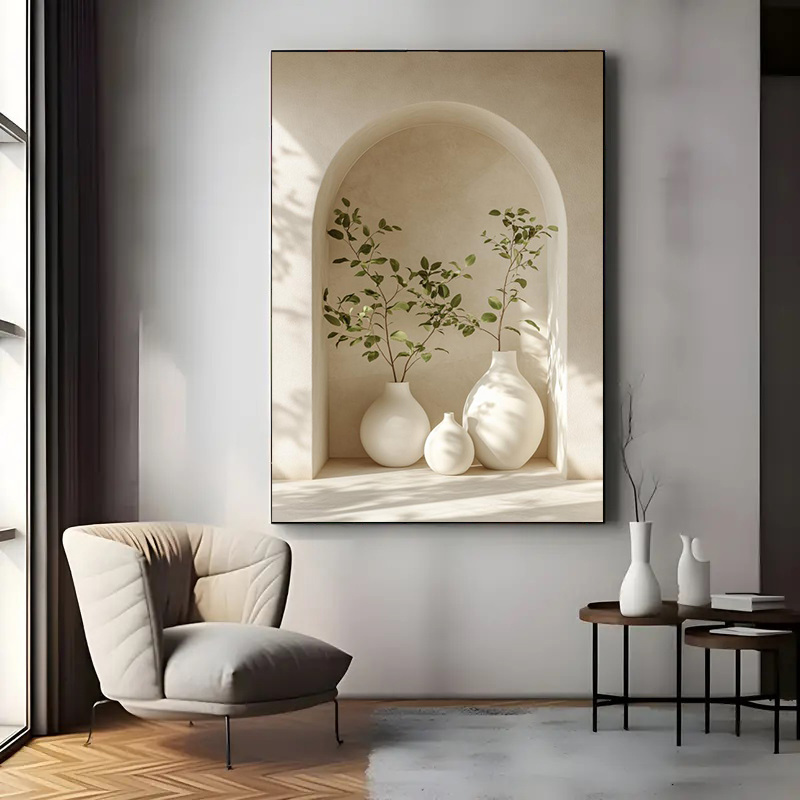 Centerpiece Vase Tall - Büyük Çerçevesiz Kanvas Sanat Baskısı Modern