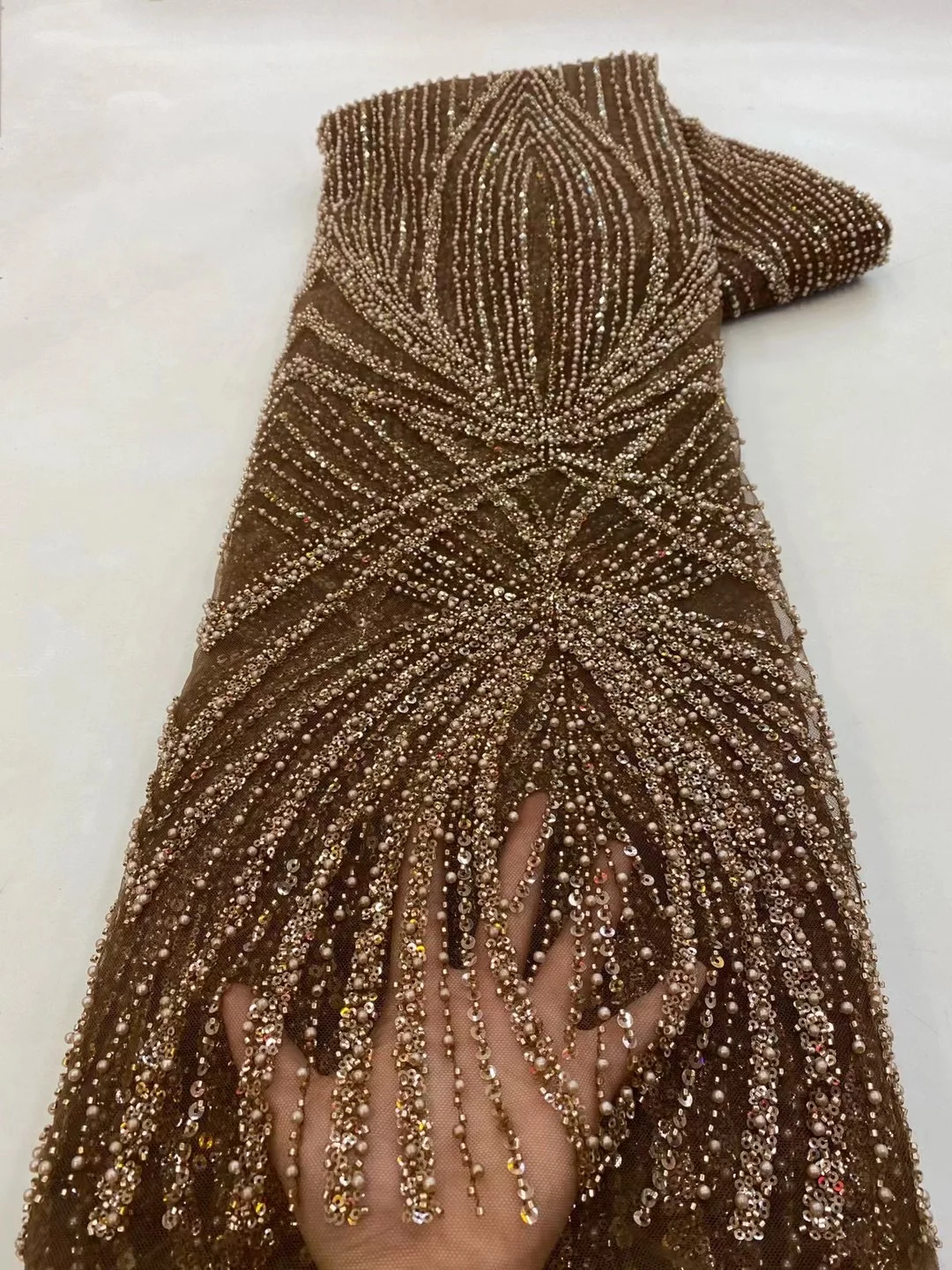 Wedding Dress Supply - 2 yard Yüksek Kaliteli Afrika Payetli