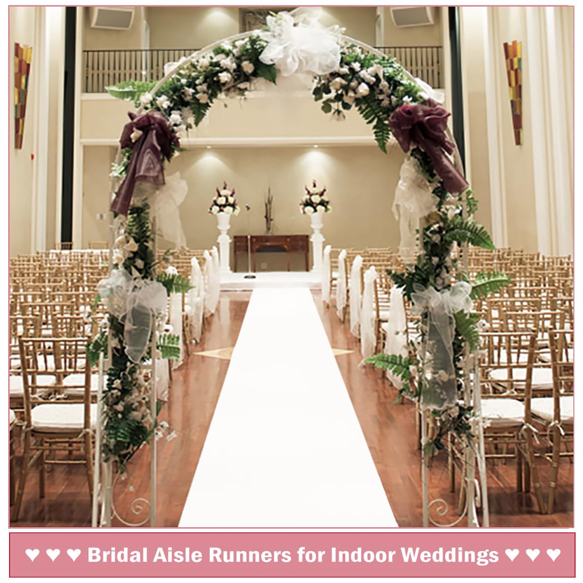 Aisle Runner White - Düğün beyaz halı kaymaz otel koridor