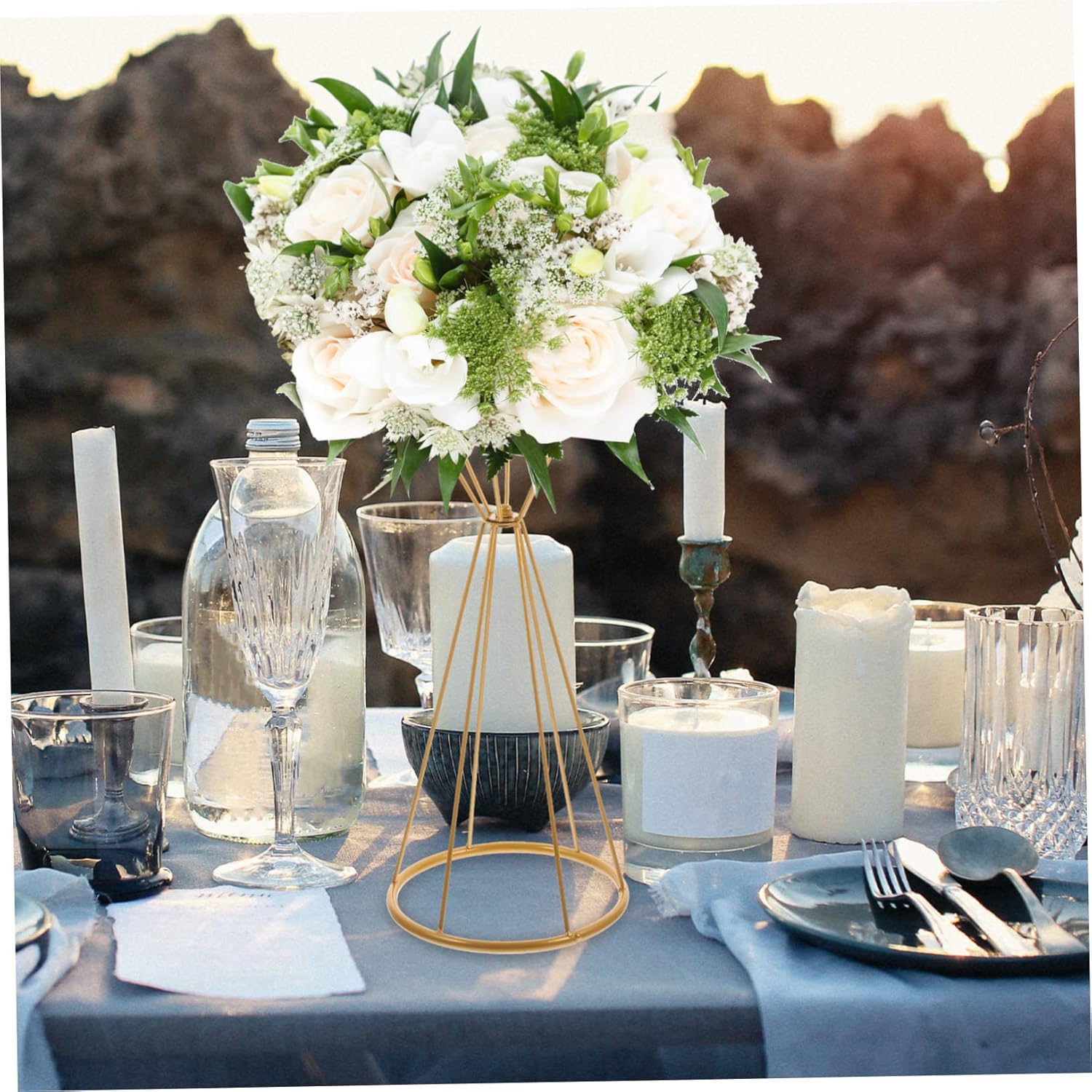 Altın Geometrik Çiçek Standı M - Centerpiece Vase Tall incelemesi ve fiyatı