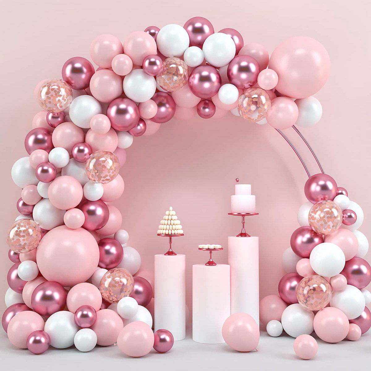 Pembe Macaron Balonlar Garland - Wedding Day Supply Kit incelemesi ve fiyatı